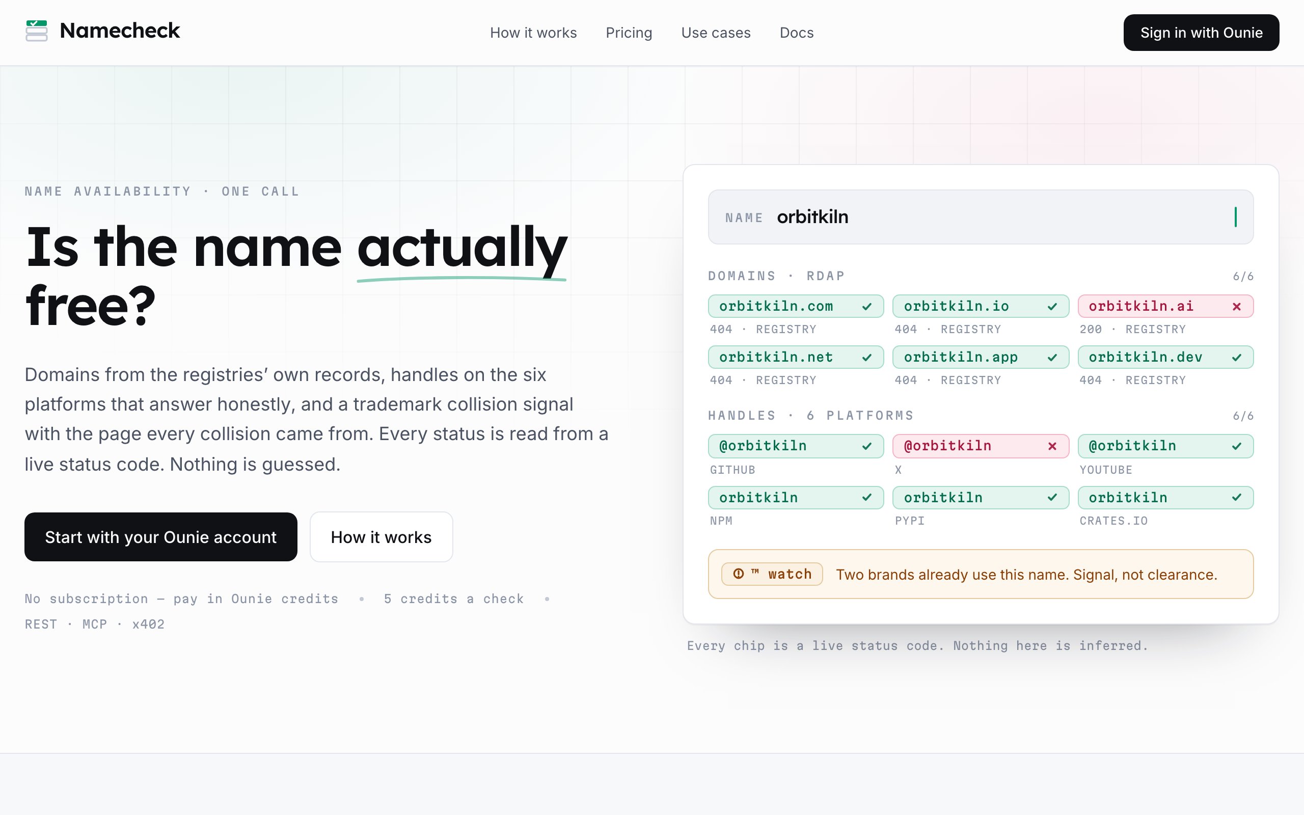 Namecheck card