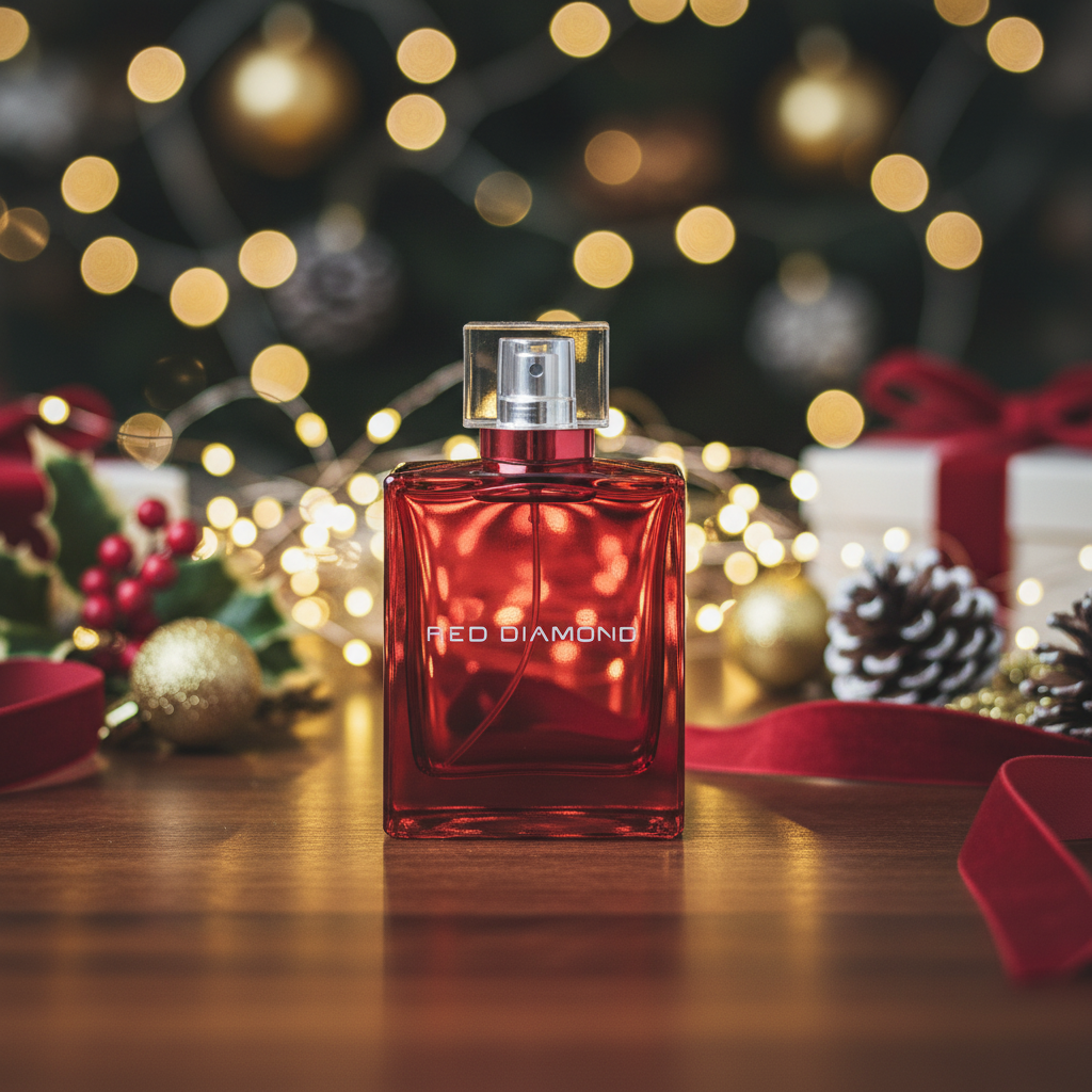 Product composited into the Holiday Tabletop scene