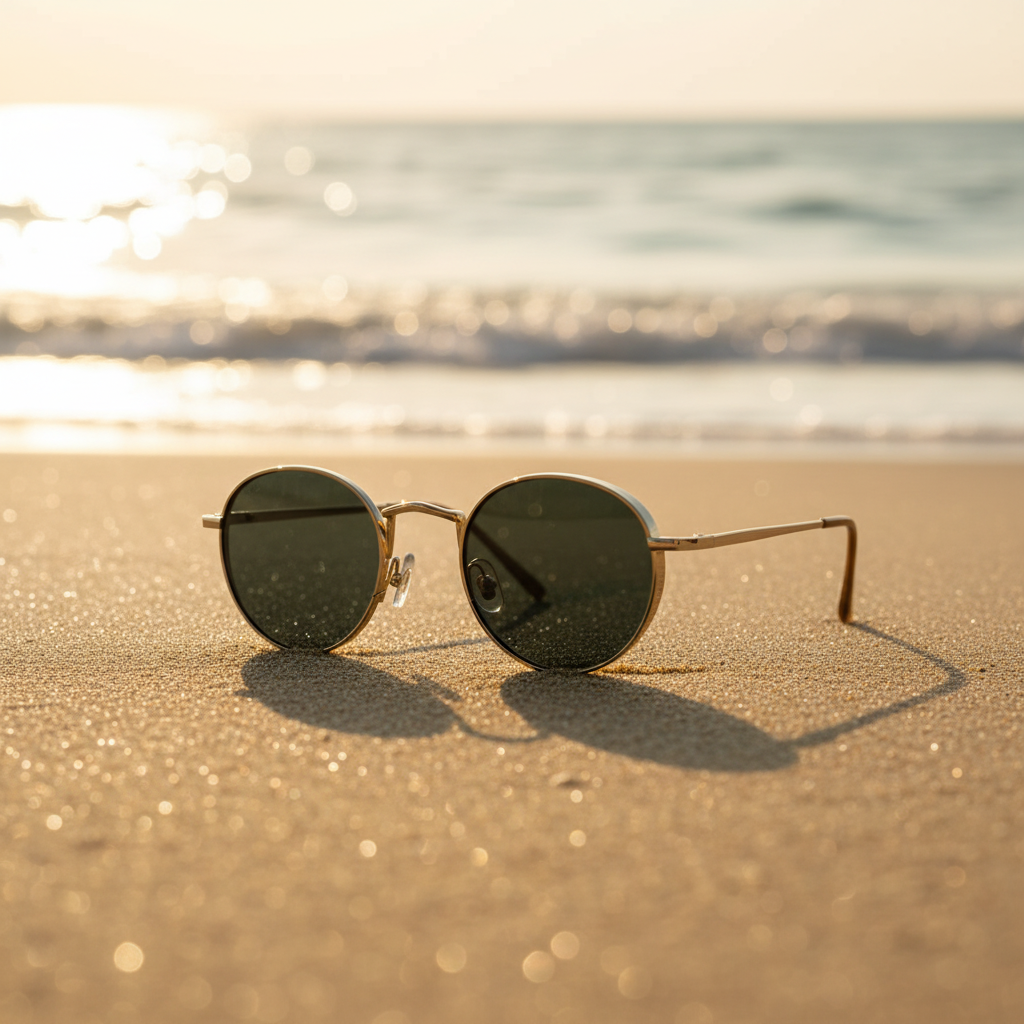 Sunglasses composited into Sunny Beach
