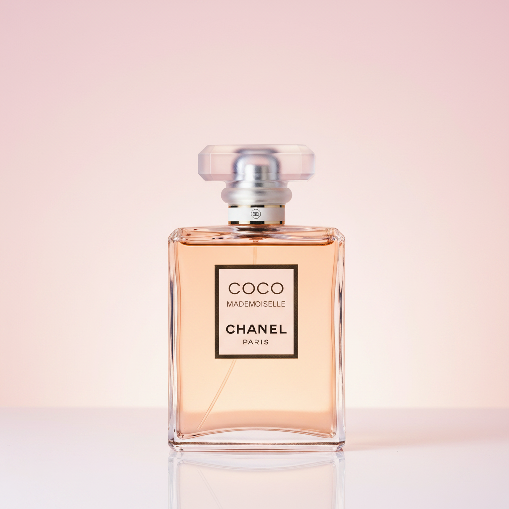 Perfume flacon composited into Studio Gradient