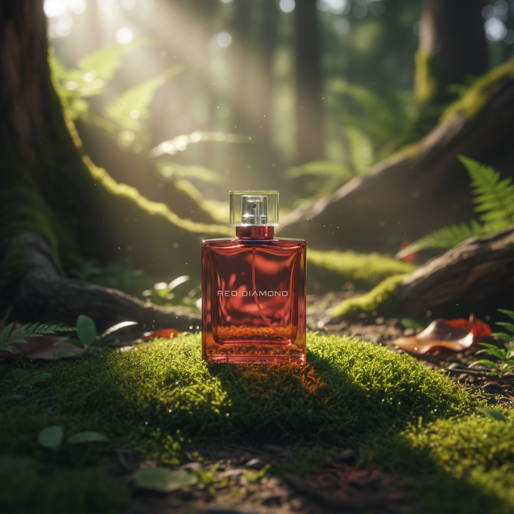 Glass bottle composited into Forest Moss