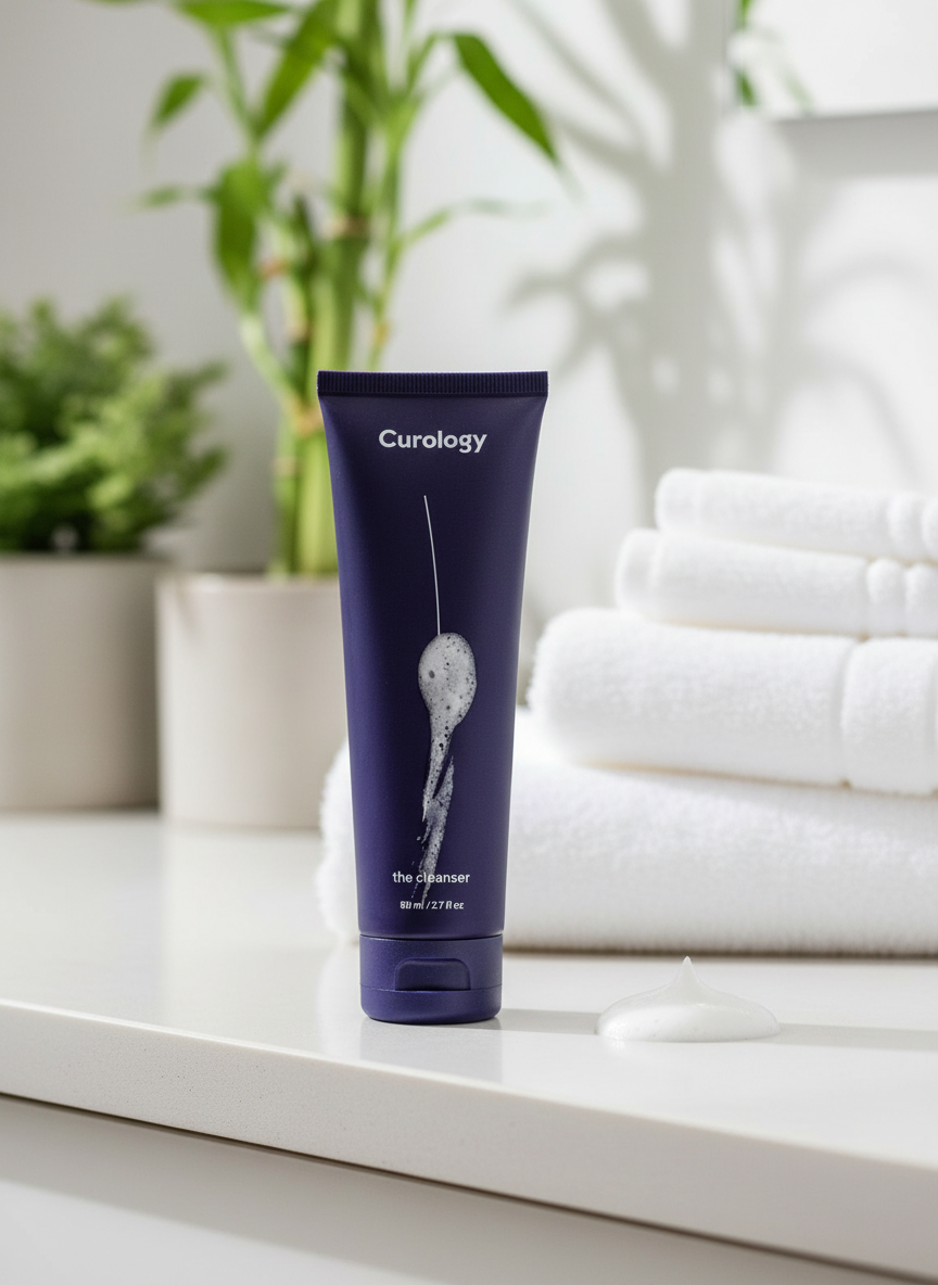 Skincare bottle composited into Bathroom Vanity