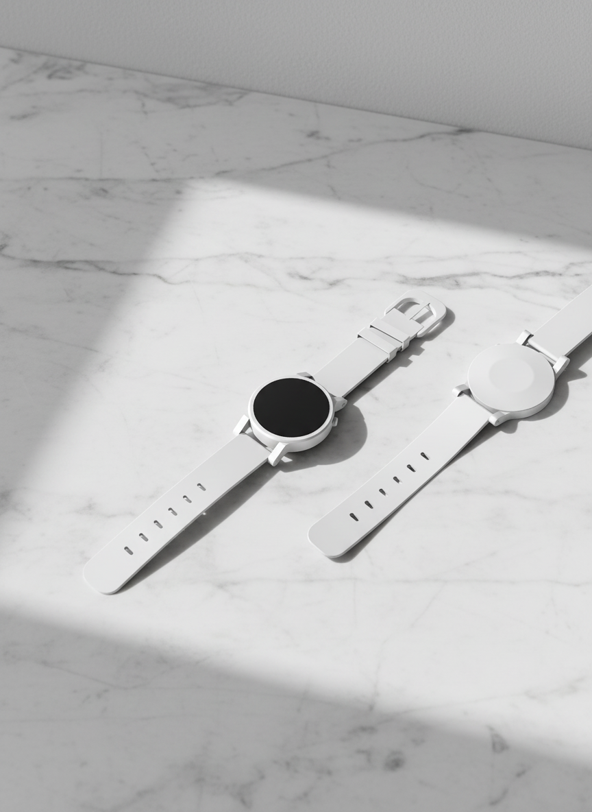 Wristwatch composited into Minimalist Marble