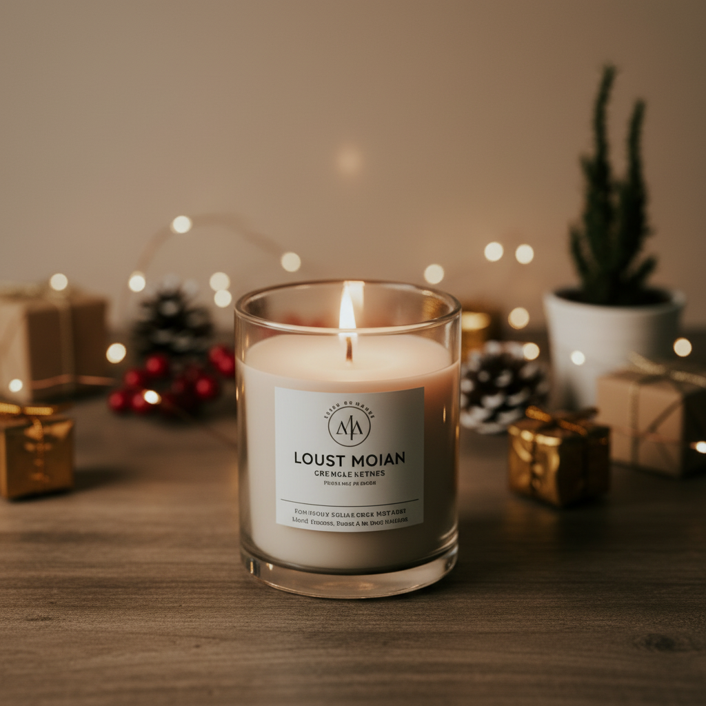 Candle composited into Holiday Tabletop