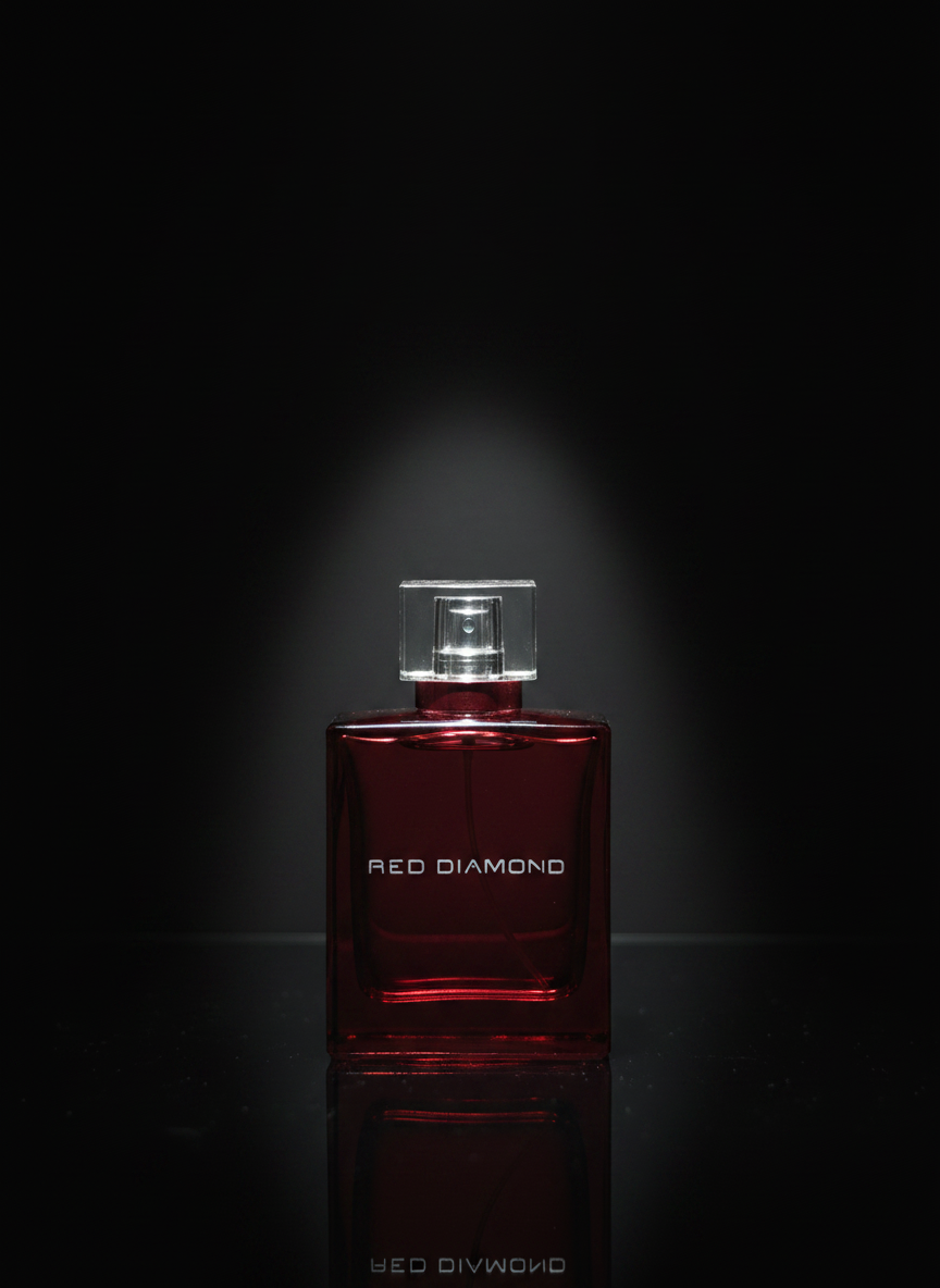 Fragrance bottle composited into Luxury Spotlight